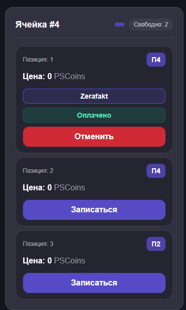 Таблица состава